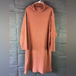 FP Beach Oversized Turtleneck Orange Towel Dress XS